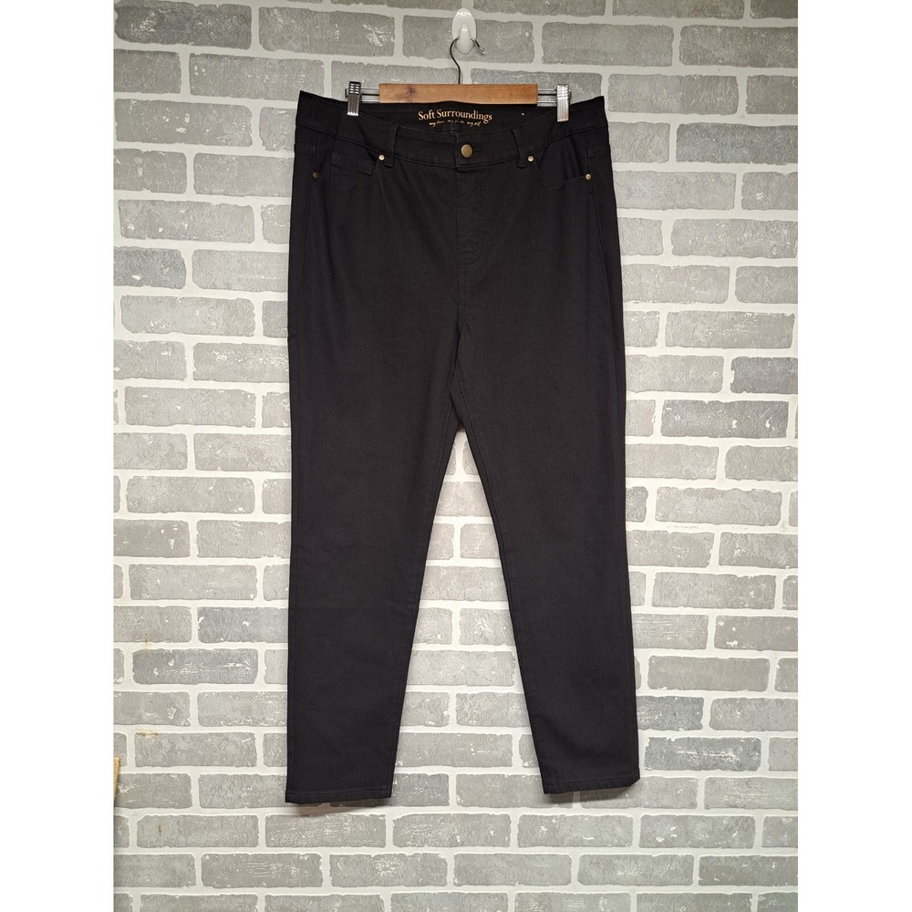 Soft Surroundings Womens My Time My Peace‎ My Self Black Jeans Size Large